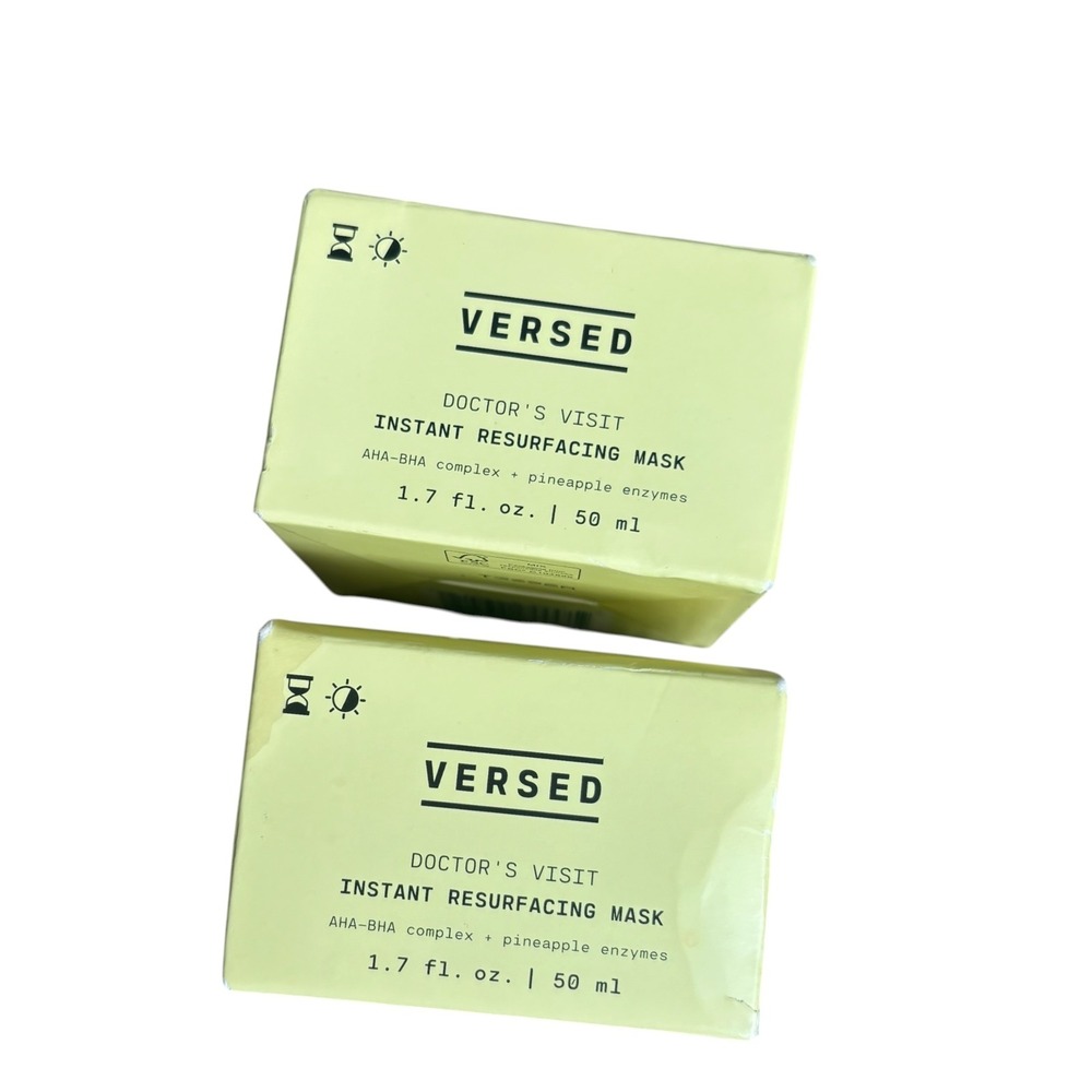 Lot of Two Versed Doctor's Visit Instant Resurfacing Mask 1.7oz Exfoliate Smooth